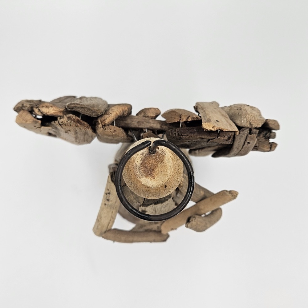 Driftwood Angel Figurine Handmade Folk Art 11" Rustic Primitive Boho Coastal - Picture 5 of 7